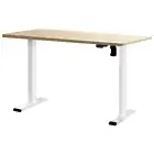Artiss Electric Standing Desk Motorised Sit Stand Computer Table White Oak 140cm