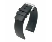 Hirsch Pure Black Natural Rubber Watch Band - 20mm, Extra Large