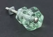 1-1/4" Antique Glass Knob Coke Bottle Green