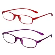 Calabria 718 Flexie Oval Reading Glasses +1.75 Red/Violet (2Pack) Men/Women Bend