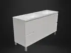 Bathroom Freestanding Vanity Unit Cabinet 1500 + Polymarble Basin & Pop-Up Waste