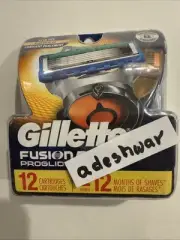 12 GILLETTE FUSION 5 Proglide Refill Cartridges Fit Flexball (Package May Vary)