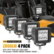 4PCS 3''in LED Cube Pods Work Lights Bar Spot Fog Lamps For Jeep Driving Offroad