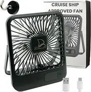 Original Cruise Fan - Magnetic Base Hook, USB Rechargeable, Portable Travel Fan for Sleeping