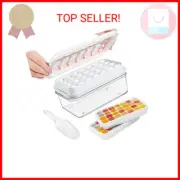 Ice Cube Tray with Lid and Bin, 2 Pack Silicone Ice Cube Trays for Freezer, 56-I