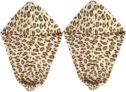 DRESSOOS 2pcs Leopard Print Hair Turban Towel Shower Cap Quick Drying and Water Absorbing Hair Cover for Women Stylish and Durable Design