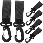 SWOOMEY 6pcs Stroller Hooks Organizer Clips Durable Plastic Hangers for Diaper Bags Easy Attach Travel Purse Hooks for Shopping Wheelchairs and Household Items