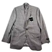 Lauren Ralph Lauren Sport Coat Mens 44L 44 Oatmeal Grey Plaid UltraFlex $295