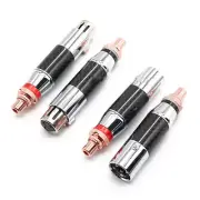 2x Carbon Fiber with Rhodium Plated 3Pin XLR to RCA Male Female Audio Connector