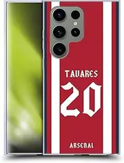 Head Case Designs Officially Licensed Arsenal FC Nuno Tavares 2021/22 Players Home Kit Soft Gel Case Compatible with Samsung Galaxy S24 Ultra 5G