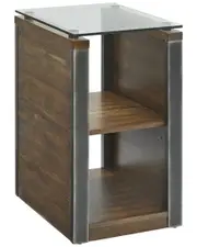 Progressive Furniture Midtown Glass Top Chairside Table