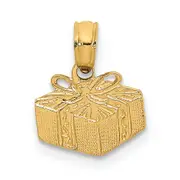 14K Yellow Gold Wrapped Gift Box Charm