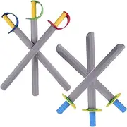 6 Pcs Foam Sword for Kids, 21 in Long EVA Foam Knives Toy Sword 2 Styles Safe Soft Cosplay Foam Swords for Play Fighting Toys for Kids to Playing Warrior Knight, Randomly Colored Handle