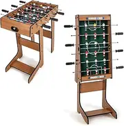Giantex Folding Foosball Table, 27in Football Table w/ 2 Mini Footballs, Score Keepers, ASTM Certification, Indoor Recreational Soccer Table Game Great for Kids, Family Night, Game Room, Bars, Parties