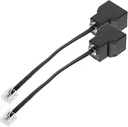 Tofficu 2Pcs Telephone Splitter Adapter Detachable PC Converter Cable for Landline Phones Multi Device Connection Stable Signal Transmission for Telephones and Fax