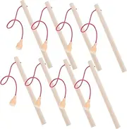 INOOMP 8pcs Set Wooden Fishing Game Set Wooden Poles for Learning and Sensory Play Engaging Fishing Rods to Develop Fine Motor Skills and Parent Interaction