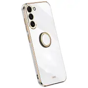 XINLI For Samsung Galaxy S23 Ring Kickstand TPU Cellphone Cover Shockproof Electroplating Back Case