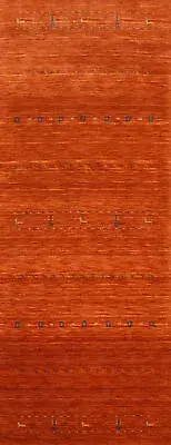 Ethnic Indian Gabbeh Wool Runner Rug Handmade with Tribal Style 4x12 ft