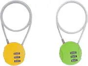 2Pcs Mini Code Lock with Wire Rope Electric Bike Lock Bike Code Lock