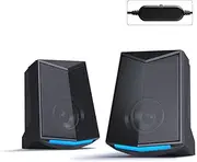 V-115 Computer Desktop Speaker o 2.0 Sound Channel Stereo Sound 3W Output Power USB Portable Subwoofer for PC Laptop Phone Standard Version Black Black(Standard)