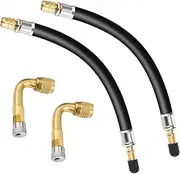 Mudder 2 Pieces 8.25 Inch Flexible Extension Tire Valve Adaptor and 2 Pieces 90 Degree Tyre Valve Extension Adaptor for Universal Cars Truck Motorcycle Bike Scooter