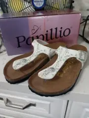 Birkenstock Papillio Birko Flor Magnolia White Eva Sole Gizeh Thong Cork Sandals