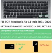 Silicone Keyboard Cover Skin for MacBook Air 13 Inch 2021 2020 with Ultra Thin S