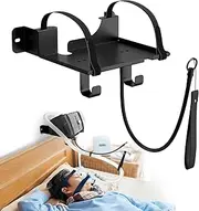 CPAP Wall Mount Shelf for ResMed AirSense 10 with Adjustable Angle CPAP Hose Holder and Hook for CPAP Tube & Mask [Avoid Hose Entanglement], CPAP Supplies Stand for Bedside Organization- Black