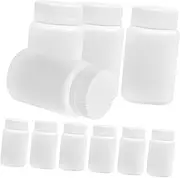 20Pcs Empty White Plastic Bottles Refillable Storage Containers with Screw Cap for Organizing Fish Oil Tablets and Pills Lightweight Travel Home Use