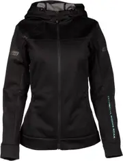 Klim Evolution Hoodie, textile jacket women , color: Black/Petrol , size: XL