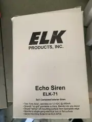 ELK Products ELK-71 Echo Self-Contained Interior Siren, White, 100db (new)
