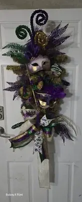 Mardi Gras Fat Tuesday Deco Mesh Festive Wreath