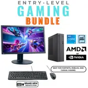 Entry Gaming Desktop Intel i5 CPU 16GB RAM SSD+HDD + 24" Monitor 1GB Graphics - Refurbished (Grade A)