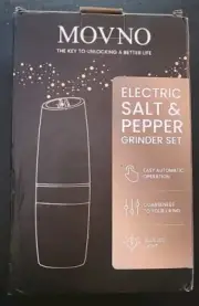 Electric Pepper Salt Grinder Set with Blue LED Light