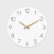 Flatwood Wall Clock (Wood Big), 13" Wood Wall Clock Non-Ticking Sweep Movement D