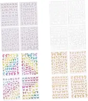 Healeved Fashion 3D Butterfly Nail Art Stickers 16 Sheets of Rhinestones Nail Art Stickers Glue Gel for DIY Manicure