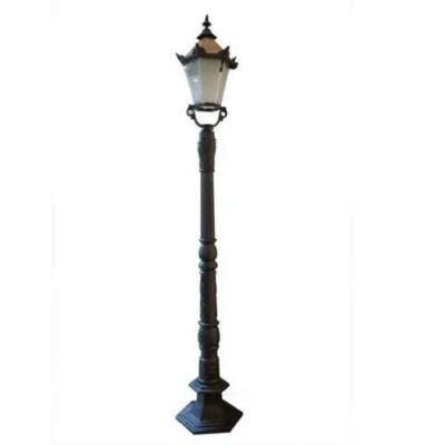 2.5M Victorian Style Garden Lamp Post Black/Green Cast Iron Fluted Yard Light