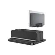 Aluminum Vertical Laptop Stand with Adjustable Dock for MacBook Surface Chromebook-Black