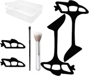 4X Cosmetics Eyeshadow Stencils, Reusable Eyeliner Stencil with Make Up Brushes, Eye Shadow Pallets Applicator Tool, Simple to Use, Makeup Tool, 12x8cm, for Women