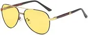 [Wonzone] HD Day Night Vision Glass for Driving Classic Aviator Rainy Safe Goggle