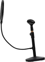 OFFIGAM 1 Set Adjustable Desktop Microphone Stand with Mic Filter Tabletop Bracket for Home Studio Podcasting Live Performances Durable and Stable Design