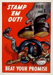 STAMP 'EM OUT! BEAT YOUR PROMISE World War 2 Giclee Fine Art Poster Repro 24x34