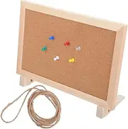 Tofficu Elegant Wooden Photo Wall Display Board Bulletin Board Corkboard for Desk Home School Message
