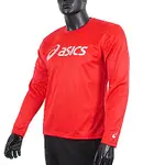 ASICS T-SHIRTS [2033B129-601] 男 長袖 T恤 運動 透氣 排汗 吸濕 快乾 抗UV 紅