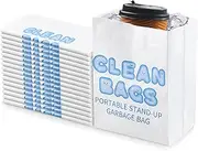 Disposable Cars Trash Bags Standable 60 PCS Car Garbage Bag Self Adhesive travel trash bag for Cars Kitchens Bedrooms Offices Camping and Travel Open Top Cleaning Bags (Section A Blue)