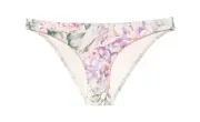 Zimmermann Halliday Skinny Pant | Watercolour Floral, Low Rise, Pink/Purple