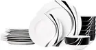Corelle Ocean Swirl Dinnerware Set, 18 piece, 6 x 26cm Dinner Plate, 6 x 17cm Br