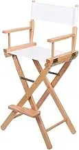 Beech High-Foot Director Chair, Portable Wooden Armchair, Foldable Professional Makeup Chair, Bar Height, Solid Wood Furniture,B
