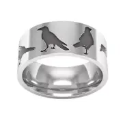 Solid 925 Sterling Silver Gothic Raven Ring Crow Design Gothic Unique Jewelry