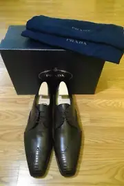 PRADA Calf /Lizard Brown Leather Oxford Top Line Men Shoes 11 US